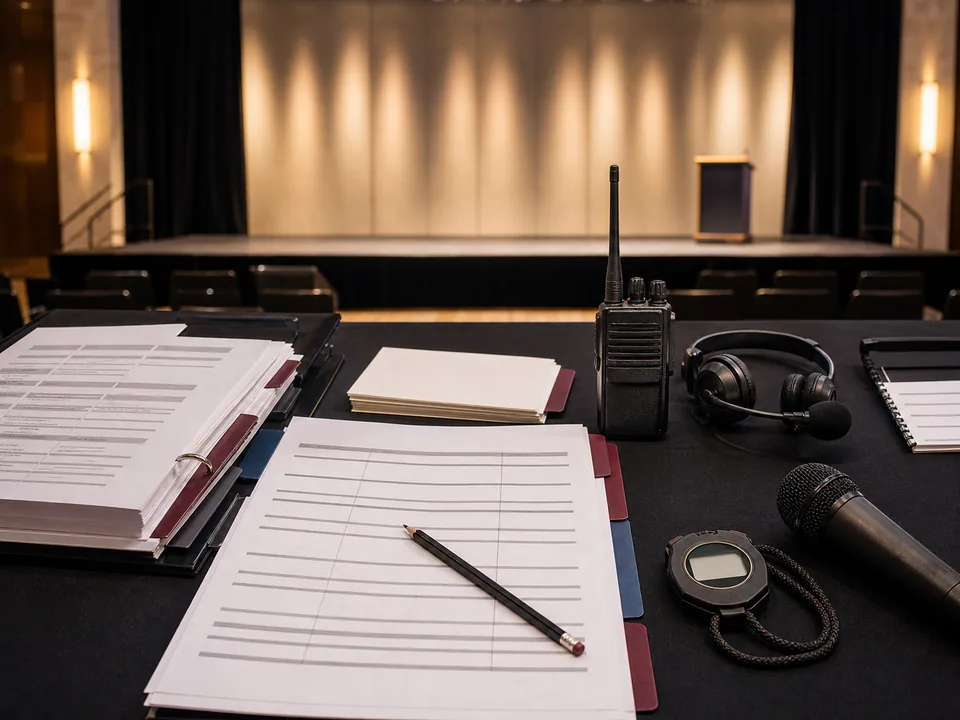 emcee booking timing planning resource